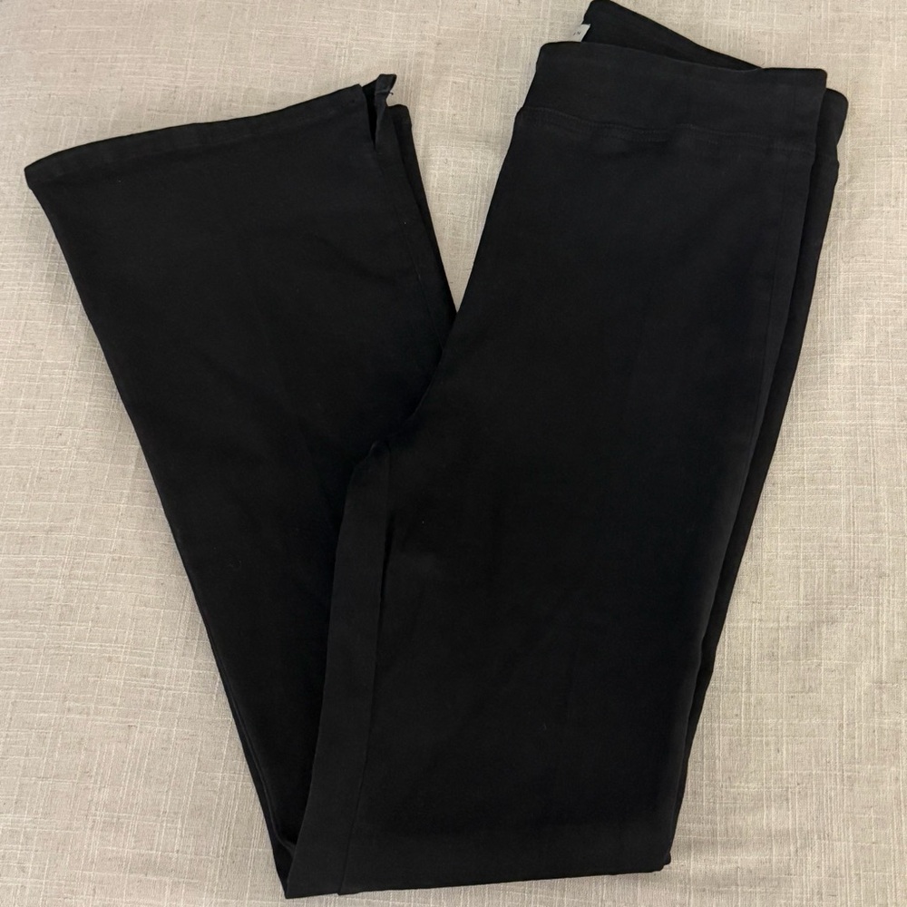 Oliver Logan Black Wide Leg Pants M High Rise Stretch
